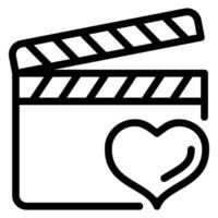 action clapper line icon vector