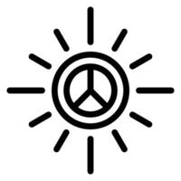 sun line icon vector