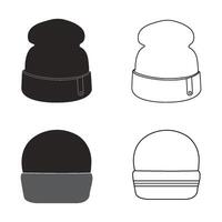 invierno sombrero icono vector