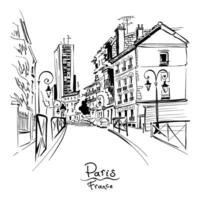 Cozy Paris street, France vector