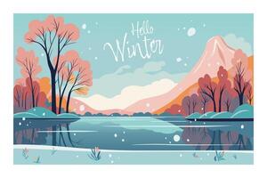 Hello Winter poster vector