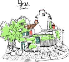 Typical Parisian house, France vector