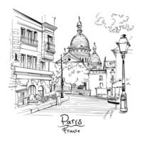 Montmartre in Paris, France vector