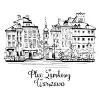 Castle Square in Warsaw, Poland vector