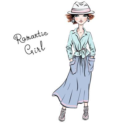 fashion girl in autumn clothes
