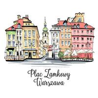 Castle Square in Warsaw, Poland vector
