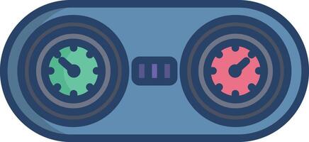 Suitcase linear color illustration vector