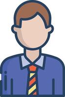 Teacher linear color illustration vector