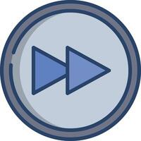 Fast Forward linear color illustration vector