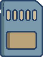 Memory card linear color illustration vector