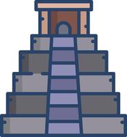 Pyramid linear color illustration vector