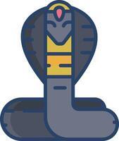 Cobra linear color illustration vector