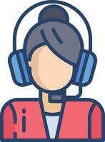 Customer Service linear color illustration vector