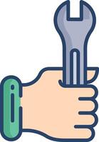spanner linear color illustration vector