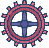 Gear linear color illustration vector