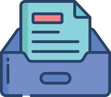 Inbox linear color illustration vector