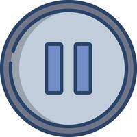 pause linear color illustration vector