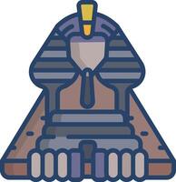 Sphinx linear color illustration vector