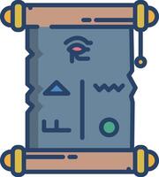Ancient Scroll linear color illustration vector