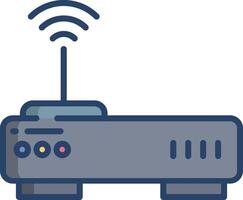 router linear color illustration vector