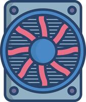 Fan linear color illustration vector