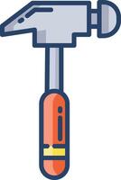 Hammer linear color illustration vector
