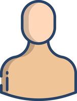 Profile linear color illustration vector