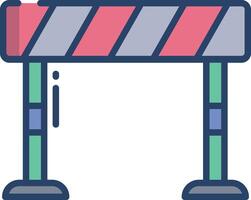 Barrier linear color illustration vector