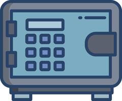 Safe Box linear color illustration vector