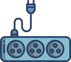 Socket linear color illustration vector