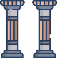 Column linear color illustration vector