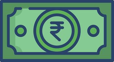 Rupee linear color illustration vector
