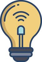 Light bulb linear color illustration vector
