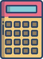 Calculator linear color illustration vector