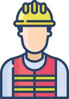 Electrician linear color illustration vector