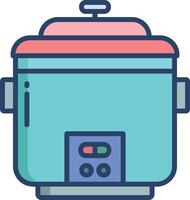 Rice Cooker linear color illustration vector