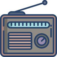 Radio linear color illustrations vector