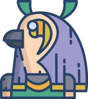 Horus linear color illustration vector