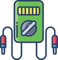 Voltmeter linear color illustration vector