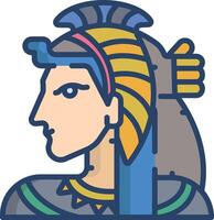 Cleopatra linear color illustration vector