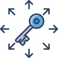 Key linear color illustration vector