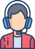 Customer Service linear color illustration vector