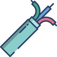 Broken Wire linear color illustration vector