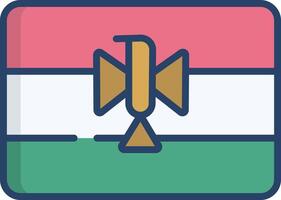 Flag linear color illustration vector