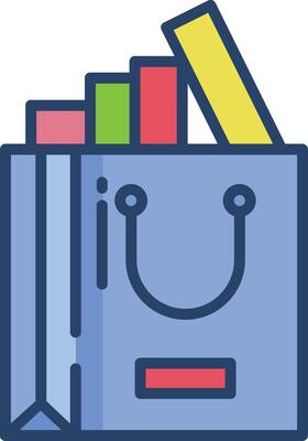 Bag linear color illustration