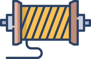 Wire roll linear color illustration vector