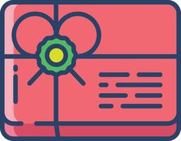 Gift box linear color illustration vector