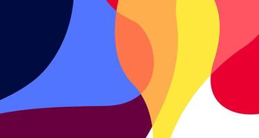 Minimalist simple flat colorful fluid geometric abstract background for summer vector