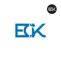 eck logo letra monograma diseño vector