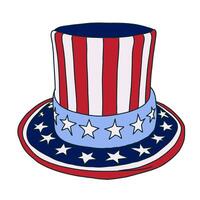 Uncle Sam hat, hand drawn illustration. vector